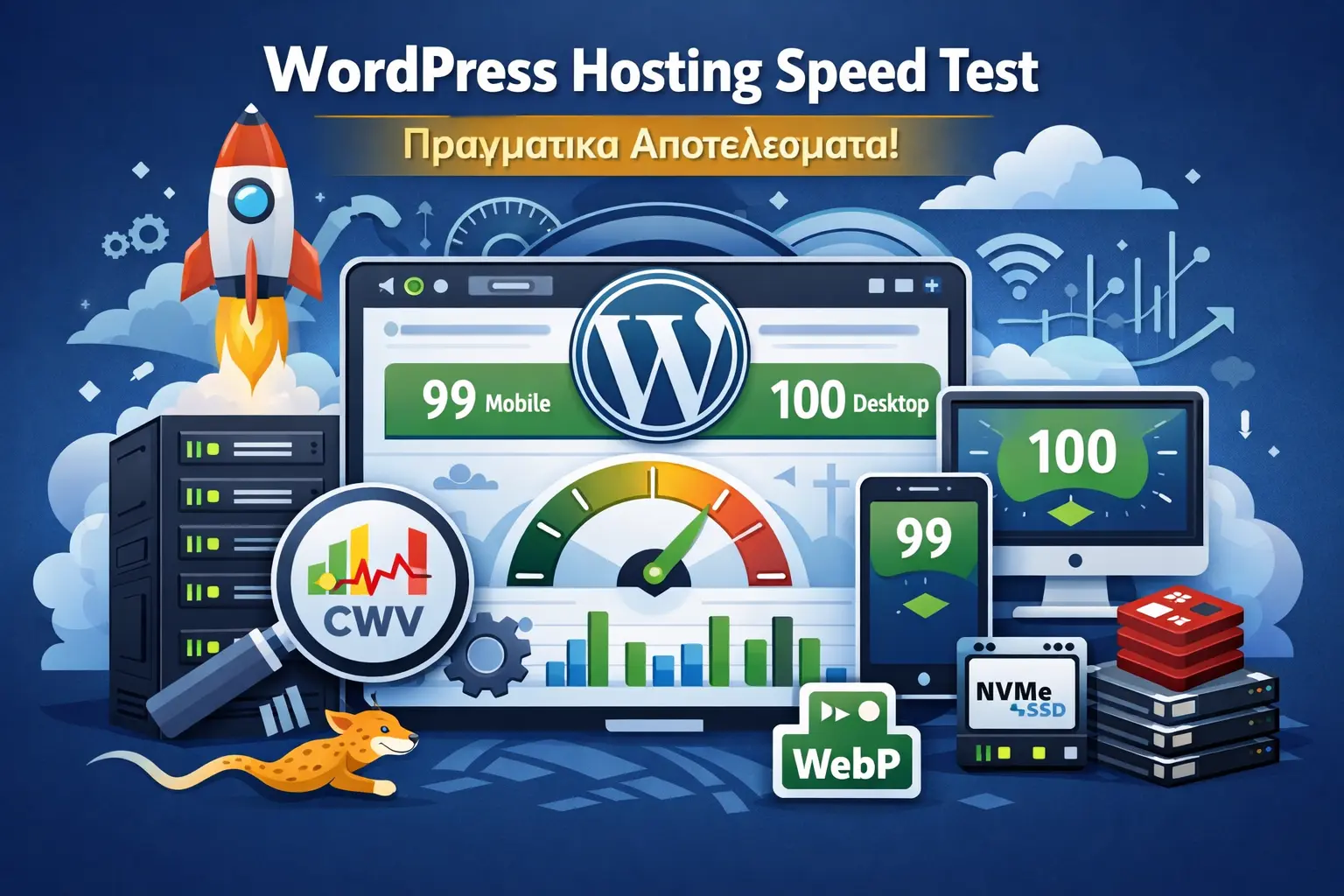 WordPress performance test σε hosting server της AlfaHost
